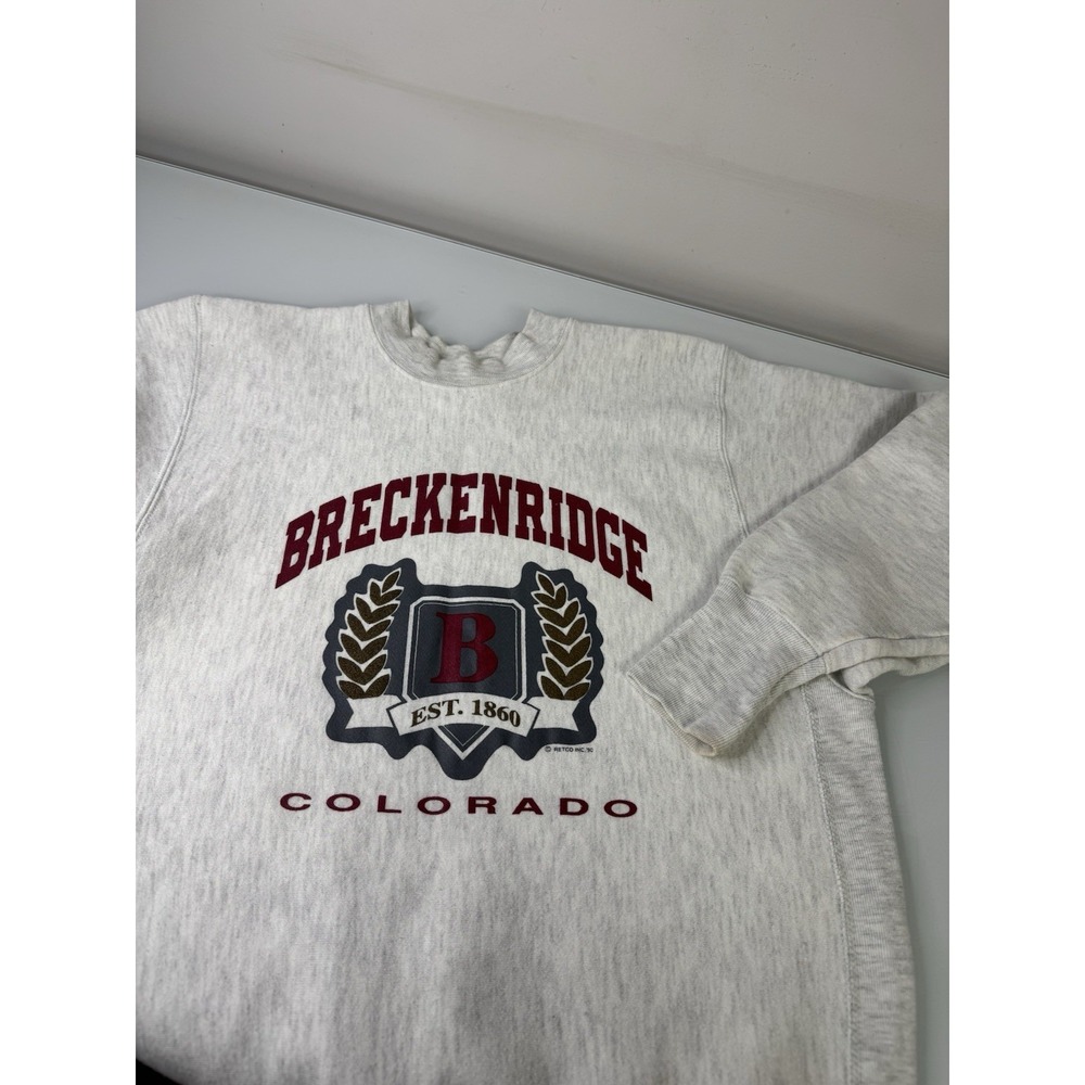 Vintage 90's Breckenridge Colorado Sweatshirt Size Medium Gray Pullover